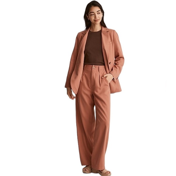 MADEWELL The Neale Straight-Leg Pant in Drapeweave STYLE NI613 EUC size 4 orange - Picture 1 of 10